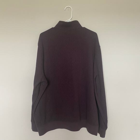 Lands End Mens Sweater XXL Brown Bedford Rib Quarter Zip Pullover Preppy Casual - Picture 6 of 6